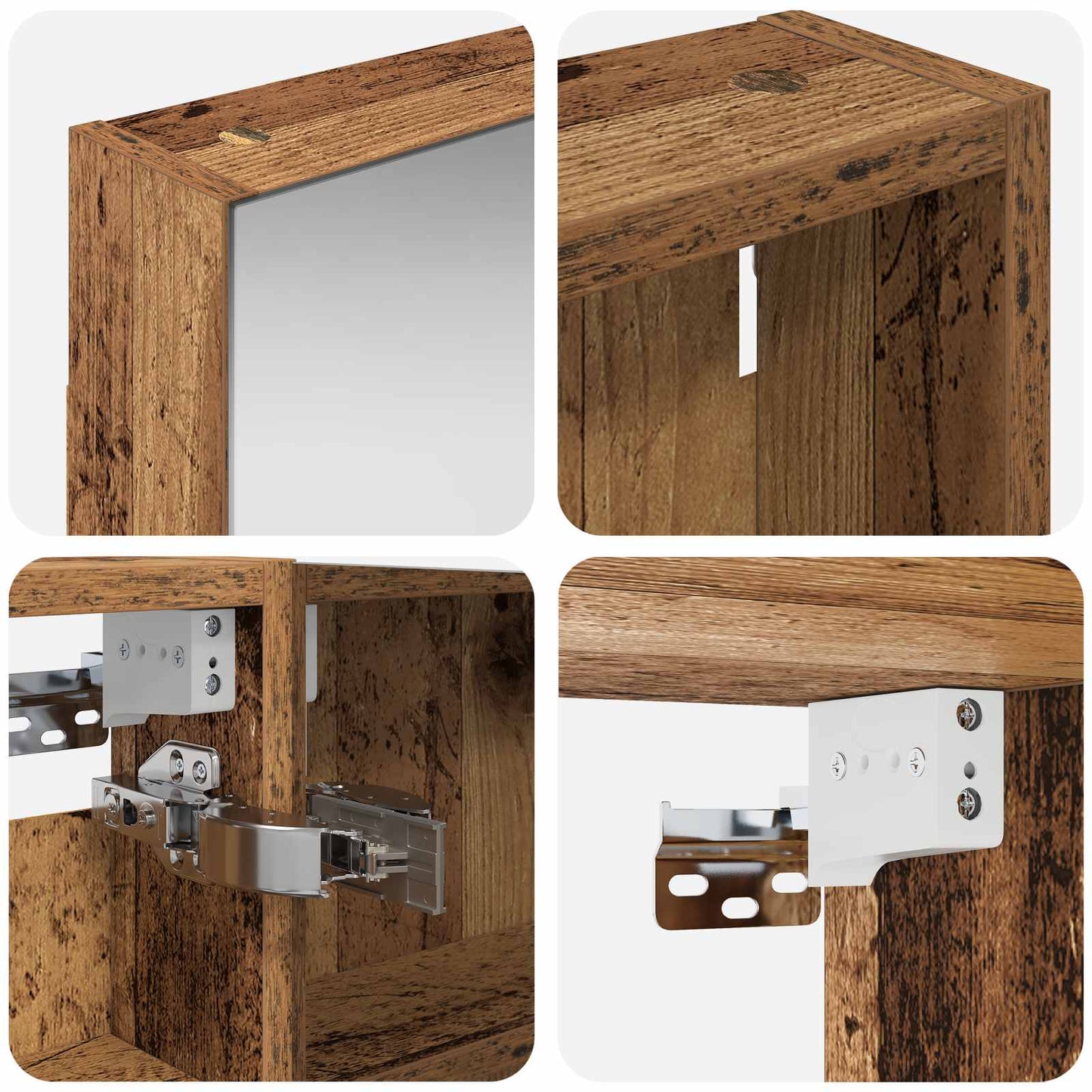 Badkamerkastenset 3 pcs 120 x 10,5 x 60,5 cm Bewerkt hout