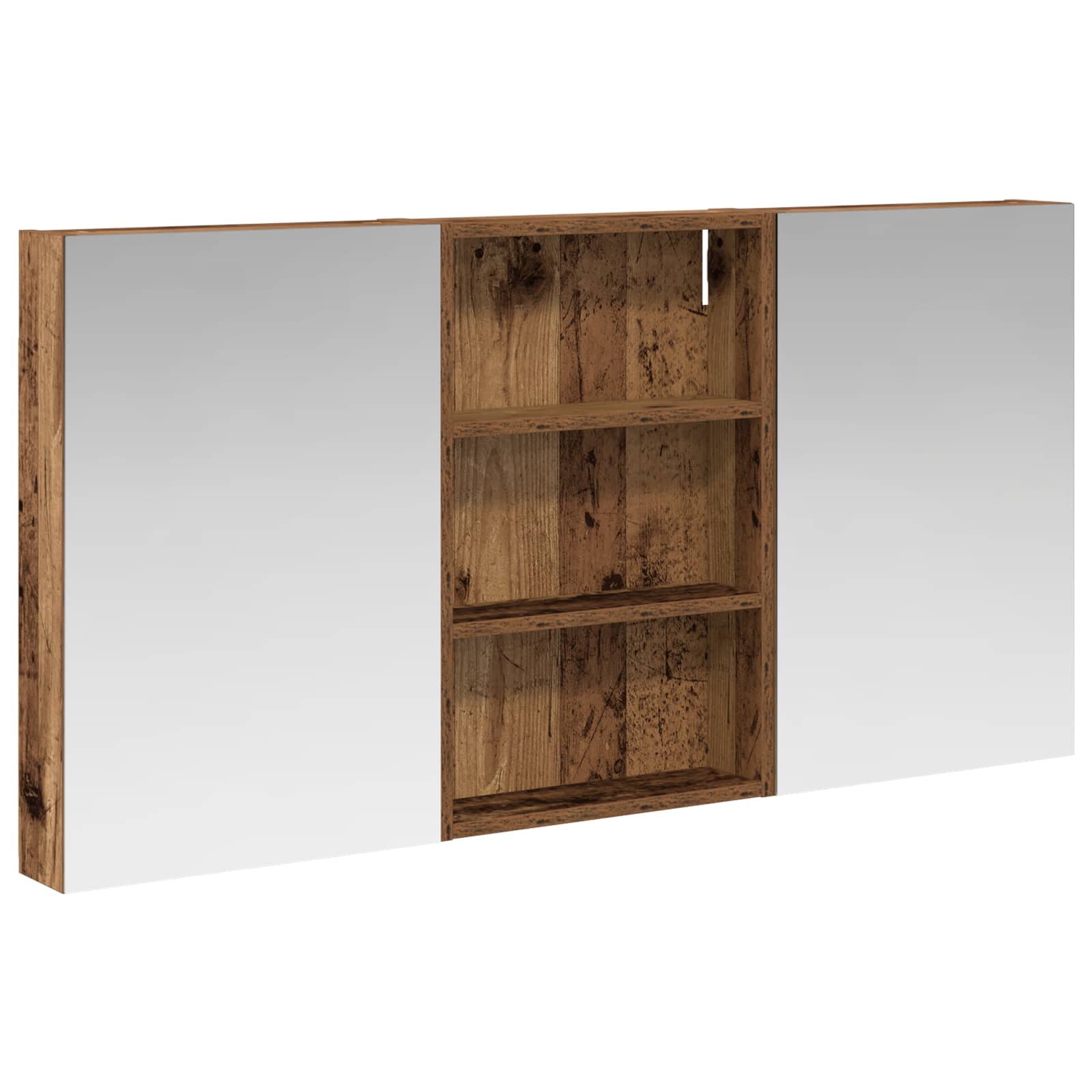 Badkamerkastenset 3 pcs 120 x 10,5 x 60,5 cm Bewerkt hout