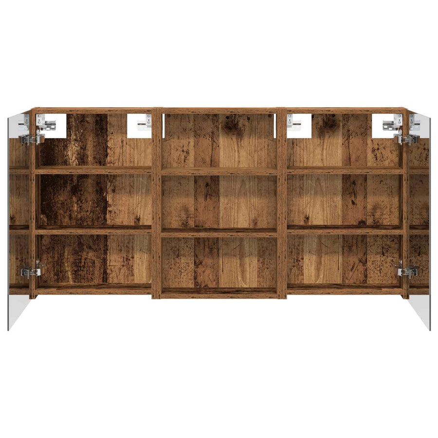 Badkamerkastenset 3 st 120 x 10,5 x 60,5 cm Bewerkt hout