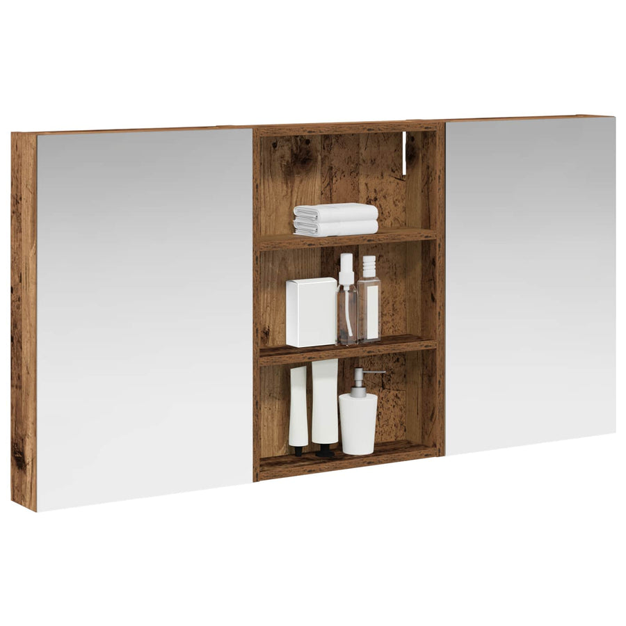 Badkamerkastenset 3 st 120 x 10,5 x 60,5 cm Bewerkt hout