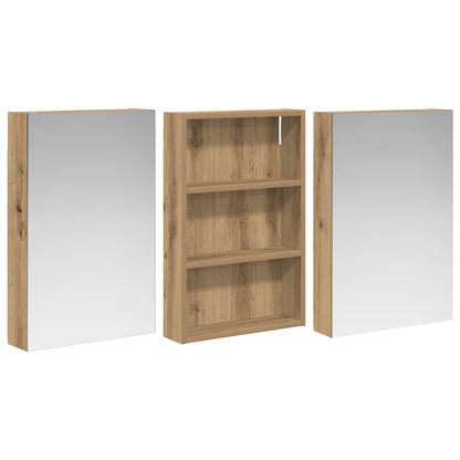 Badkamerkastenset 3 pcs 120 x 10,5 x 60,5 cm Bewerkt hout