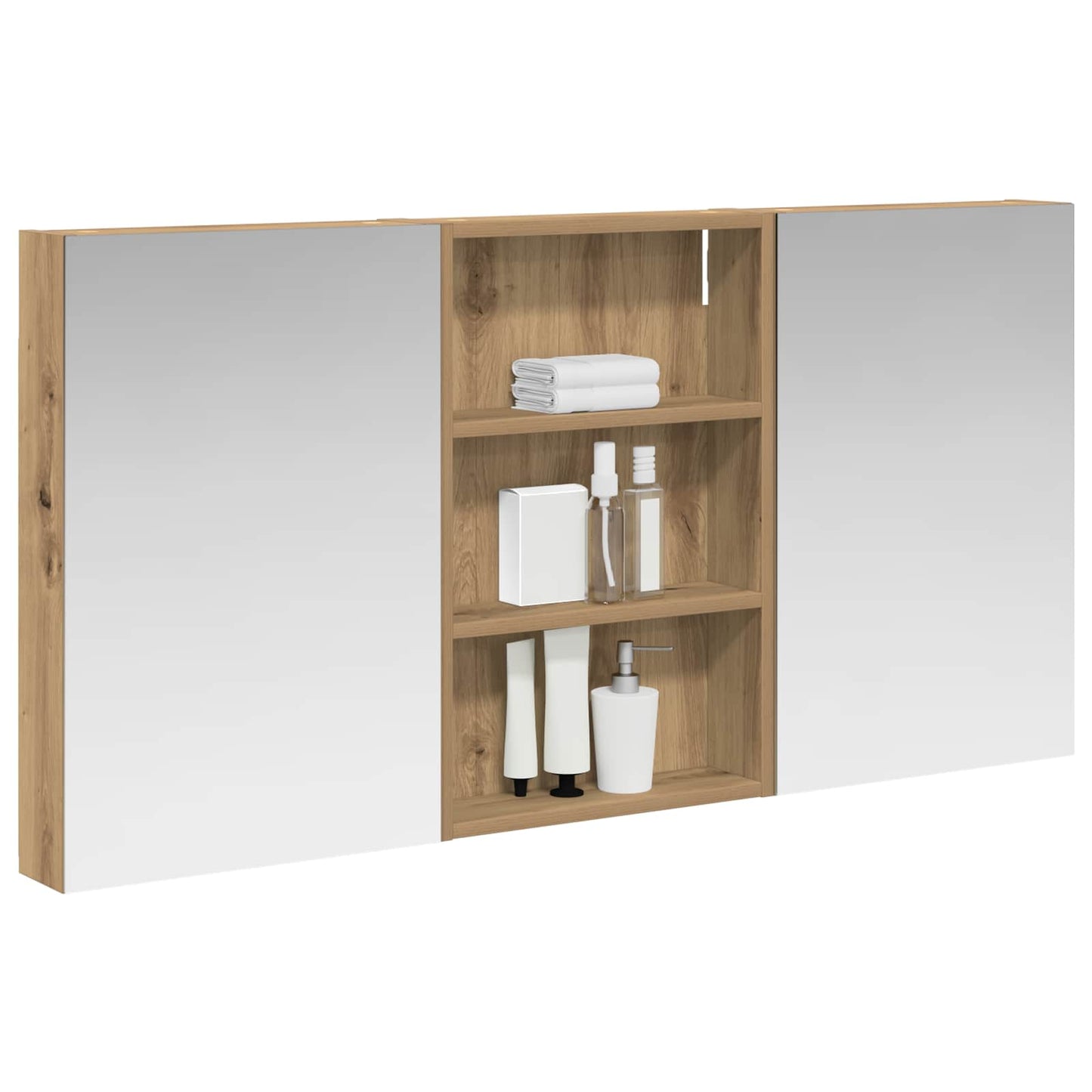 Badkamerkastenset 3 pcs 120 x 10,5 x 60,5 cm Bewerkt hout