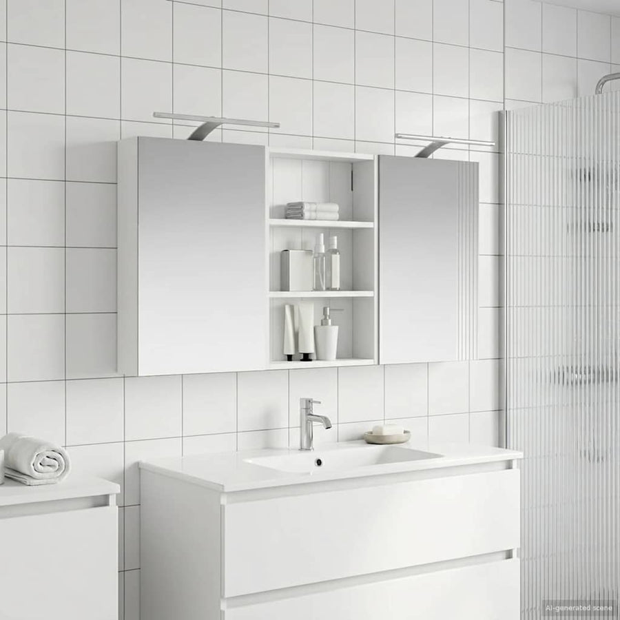 Badkamerkastenset 3 pcs 120 x 10,5 x 60,5 cm Bewerkt hout