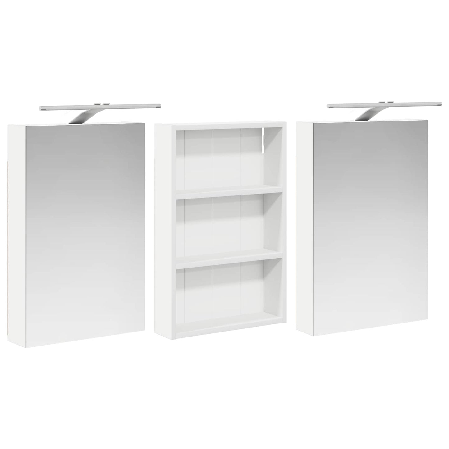 Badkamerkastenset 3 pcs 120 x 10,5 x 60,5 cm Bewerkt hout