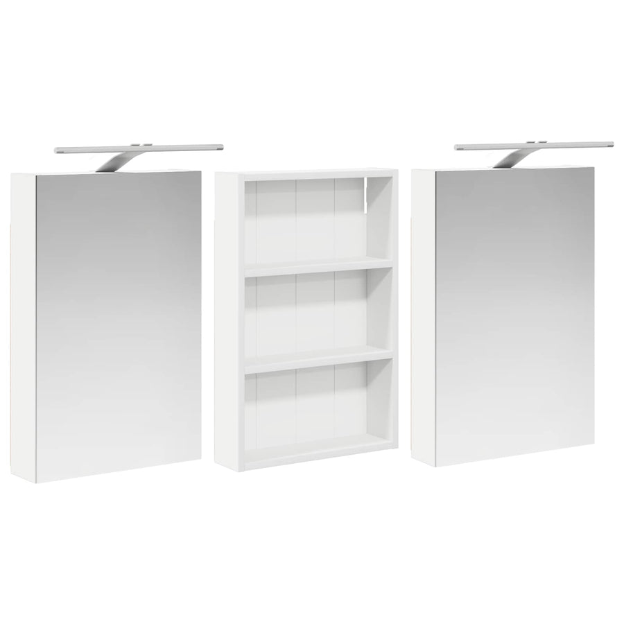 Badkamerkastenset 3 pcs 120 x 10,5 x 60,5 cm Bewerkt hout