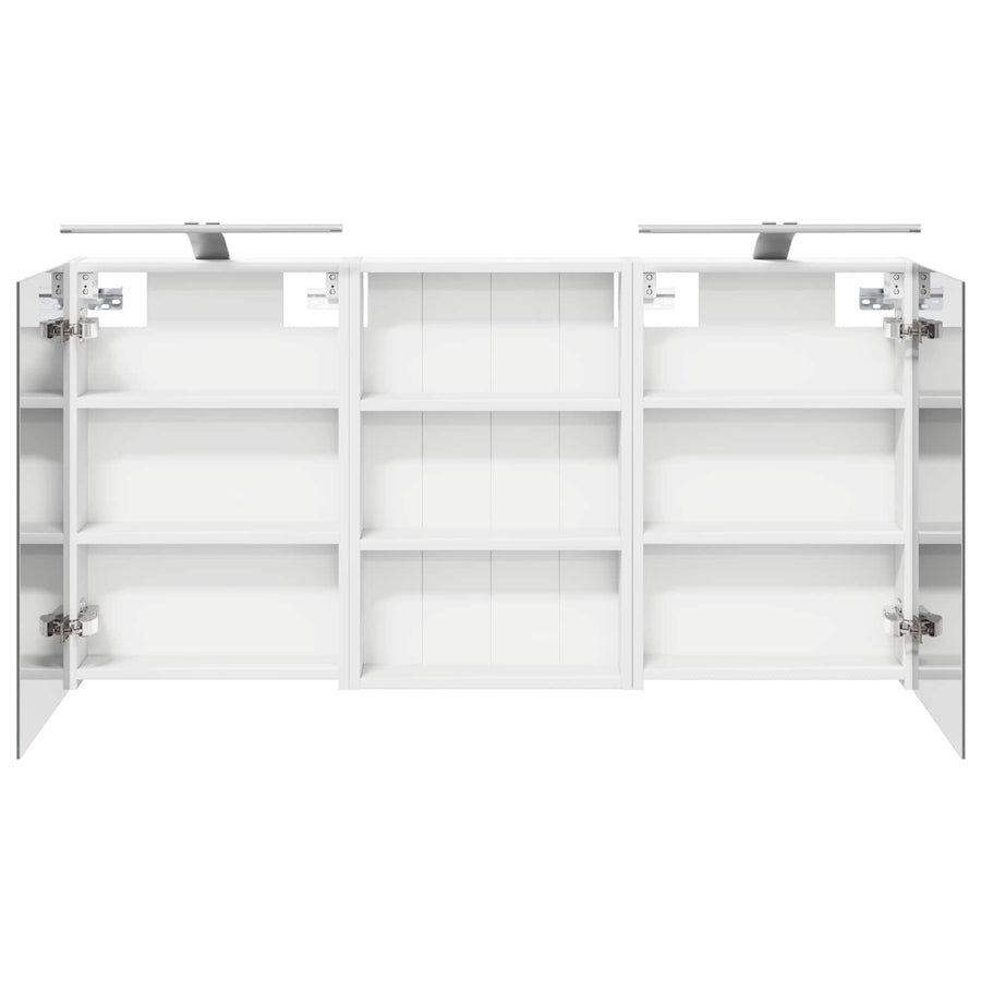 Badkamerkastenset 3 pcs 120 x 10,5 x 60,5 cm Bewerkt hout