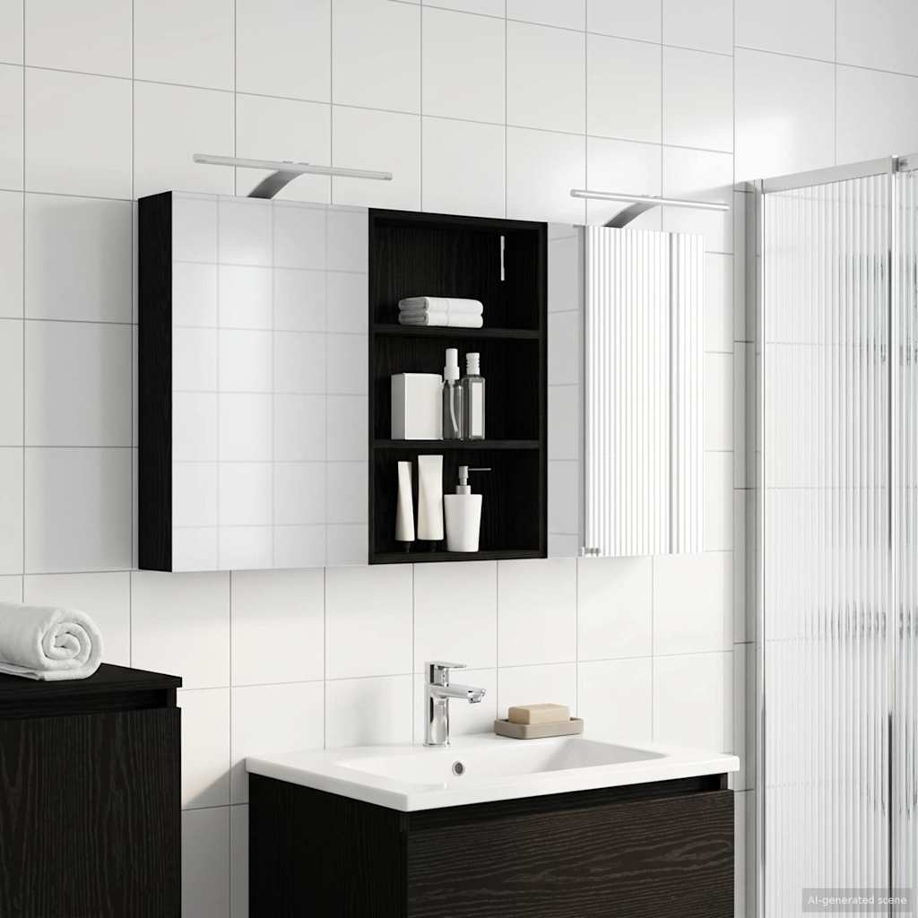 Badkamerkastenset 3 pcs 120 x 10,5 x 60,5 cm Bewerkt hout