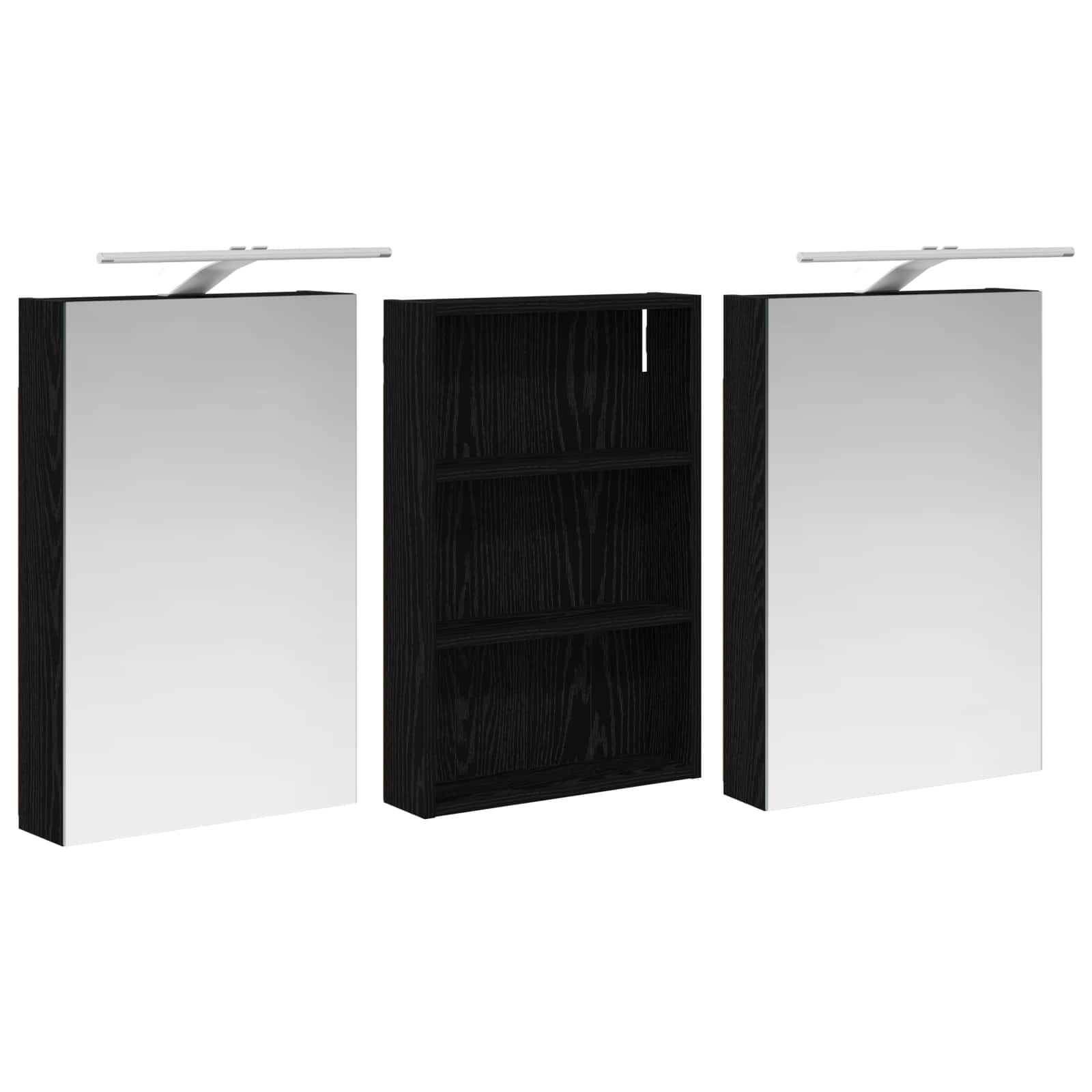 Badkamerkastenset 3 pcs 120 x 10,5 x 60,5 cm Bewerkt hout