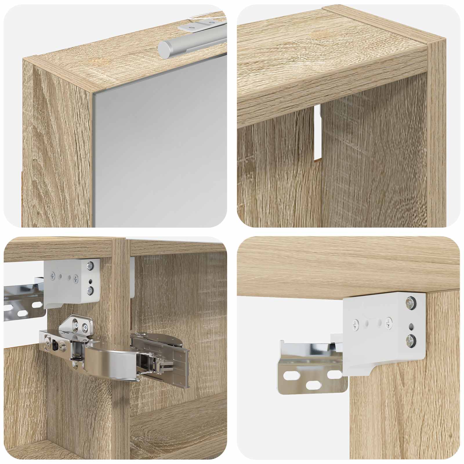 Badkamerkastenset 3 pcs 120 x 10,5 x 60,5 cm Bewerkt hout