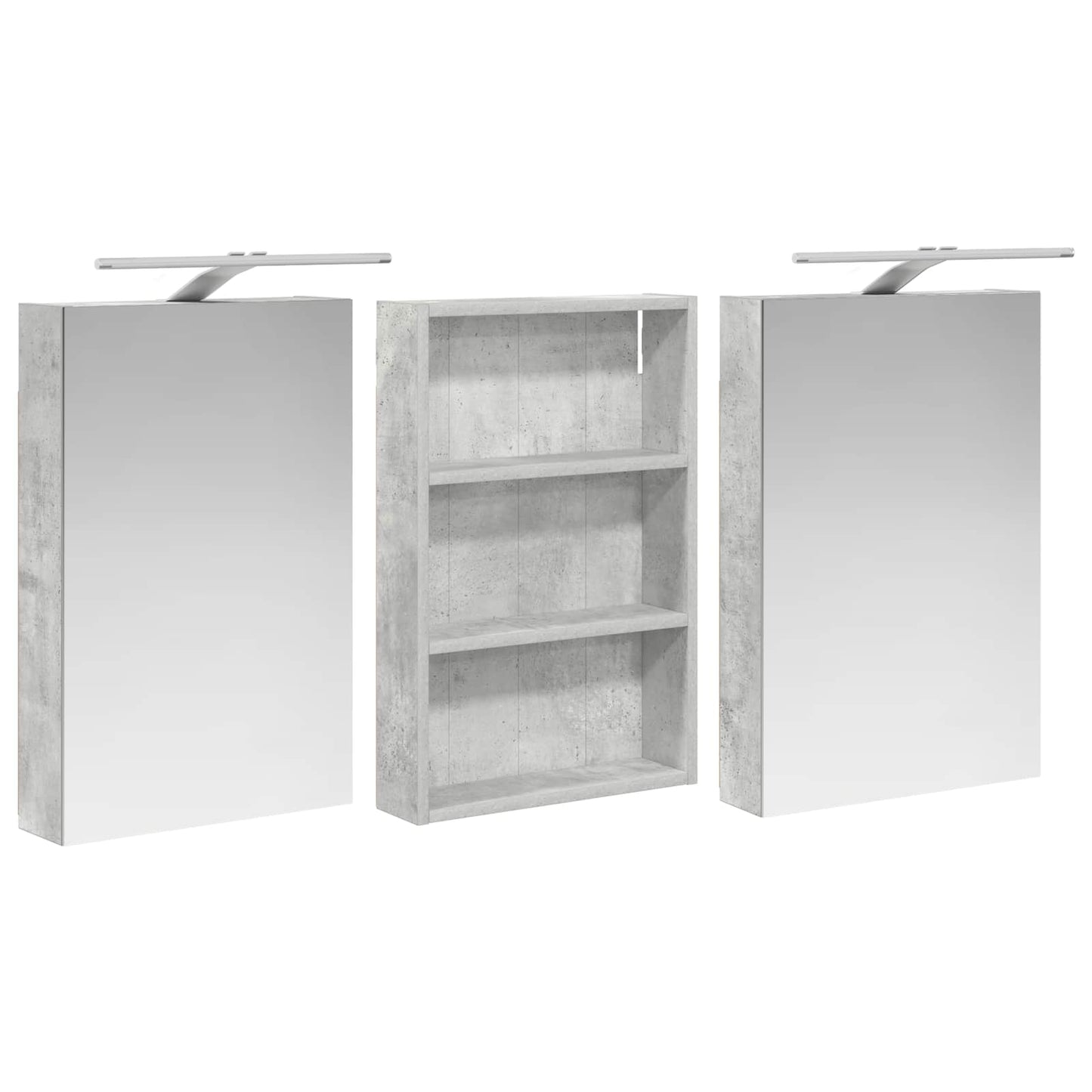 Badkamerkastenset 3 pcs 120 x 10,5 x 60,5 cm Bewerkt hout