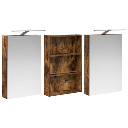 Badkamerkastenset 3 pcs 120 x 10,5 x 60,5 cm Bewerkt hout