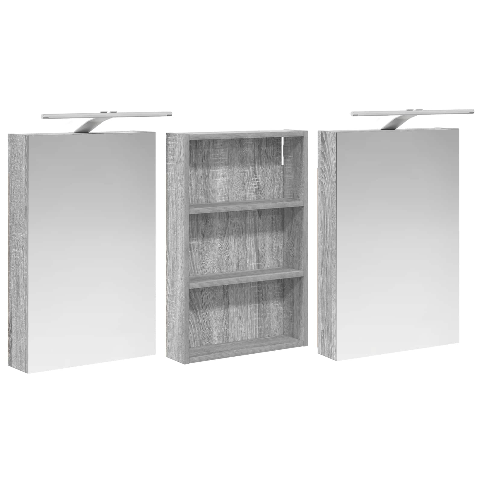 Badkamerkastenset 3 pcs 120 x 10,5 x 60,5 cm Bewerkt hout