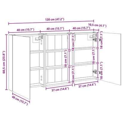 Badkamerkastenset 3 pcs 120 x 10,5 x 60,5 cm Bewerkt hout