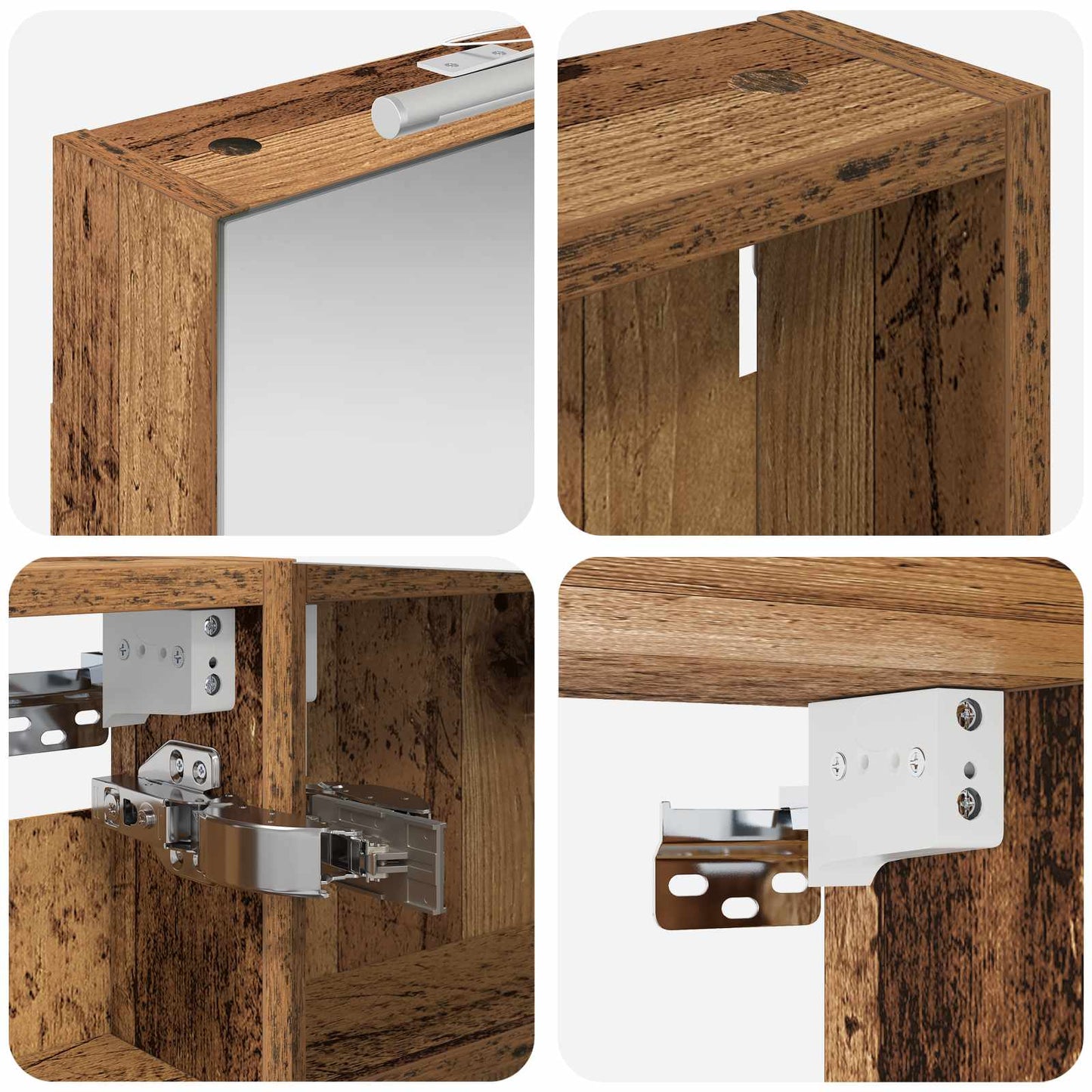 Badkamerkastenset 3 pcs 120 x 10,5 x 60,5 cm Bewerkt hout