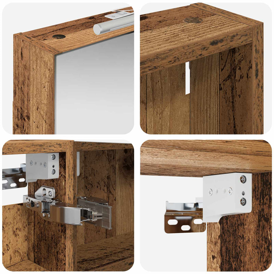 Badkamerkastenset 3 st 120 x 10,5 x 60,5 cm Bewerkt hout