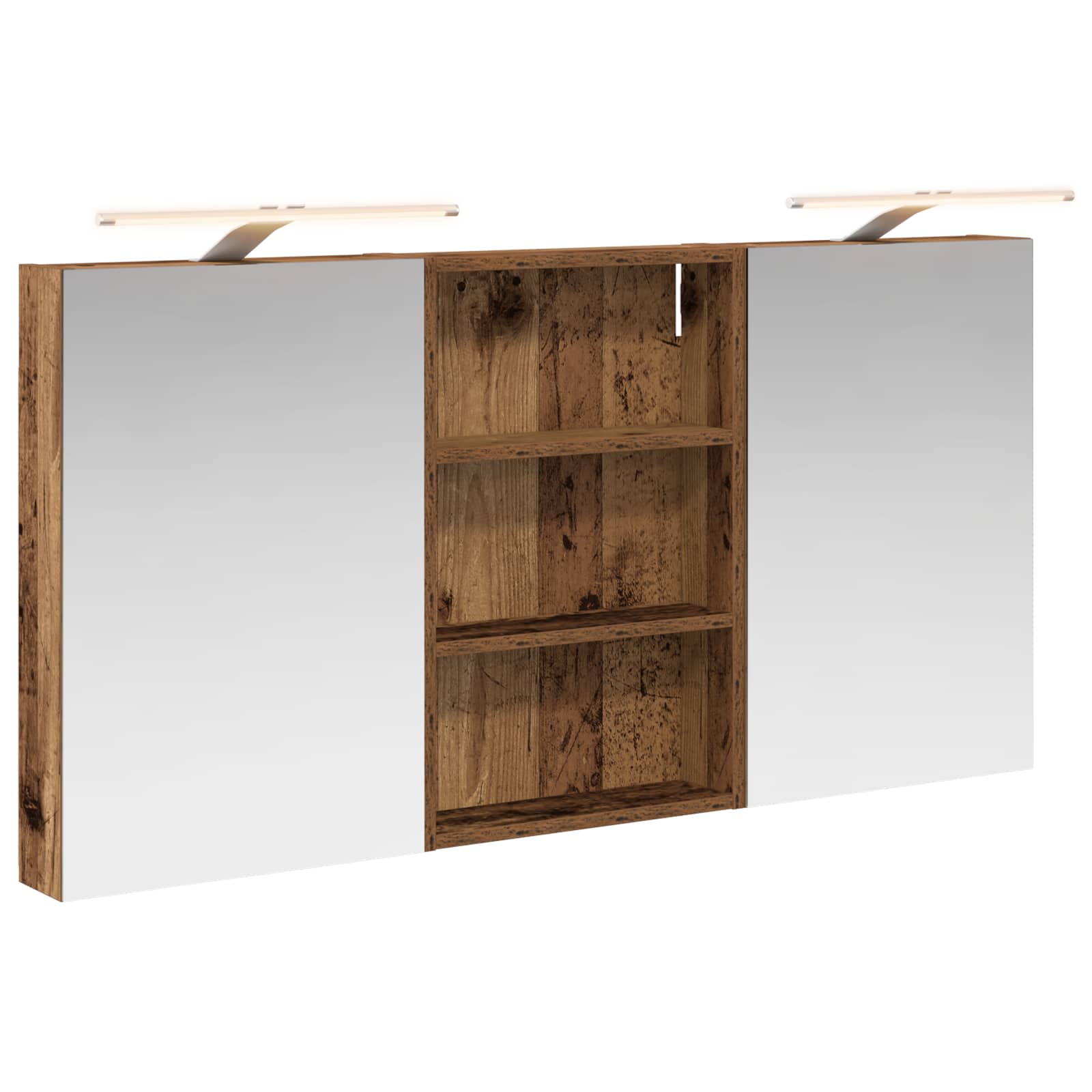 Badkamerkastenset 3 pcs 120 x 10,5 x 60,5 cm Bewerkt hout