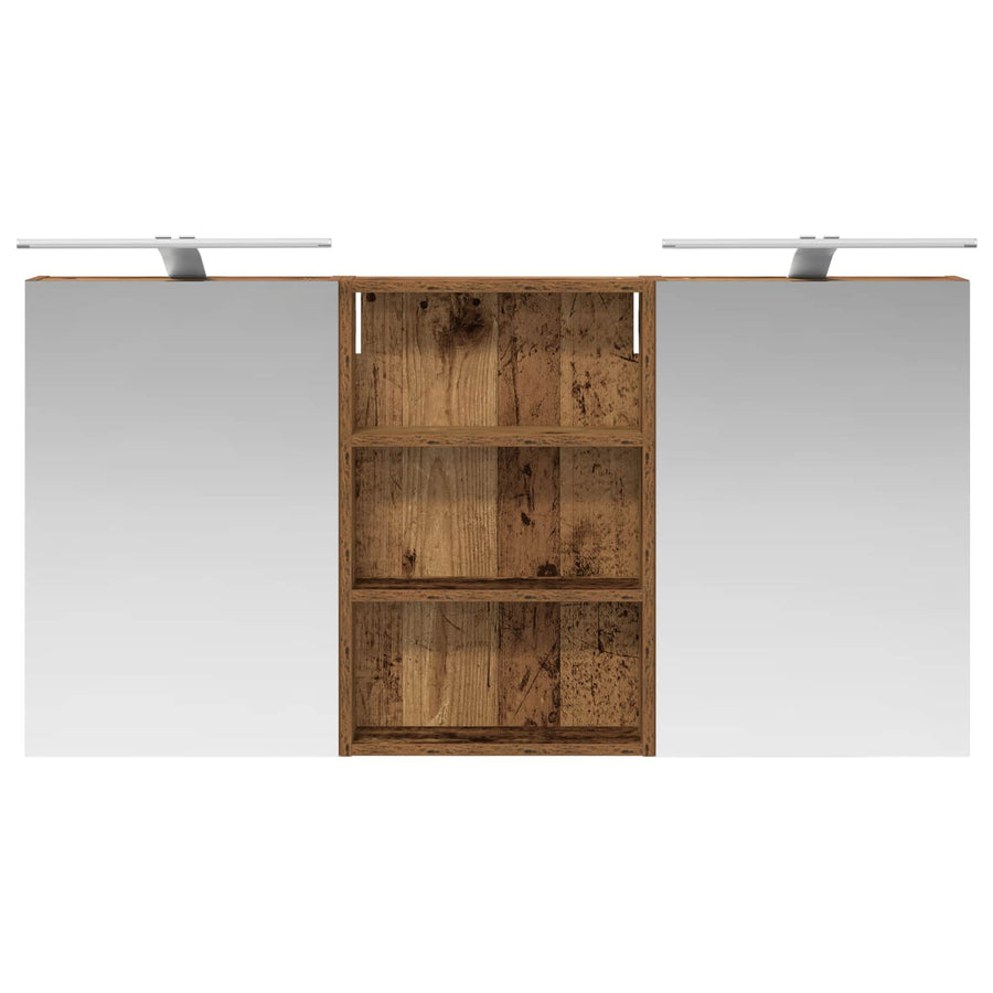 Badkamerkastenset 3 st 120 x 10,5 x 60,5 cm Bewerkt hout