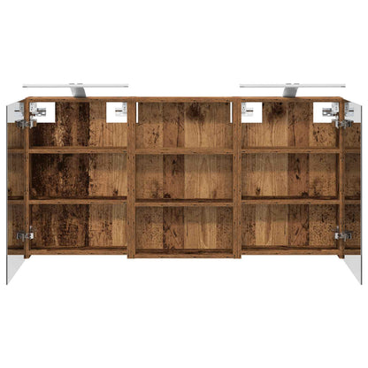 Badkamerkastenset 3 pcs 120 x 10,5 x 60,5 cm Bewerkt hout