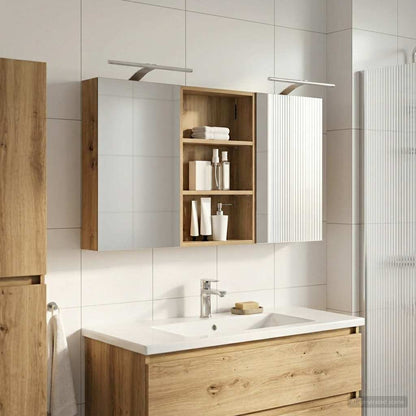 Badkamerkastenset 3 pcs 120 x 10,5 x 60,5 cm Bewerkt hout