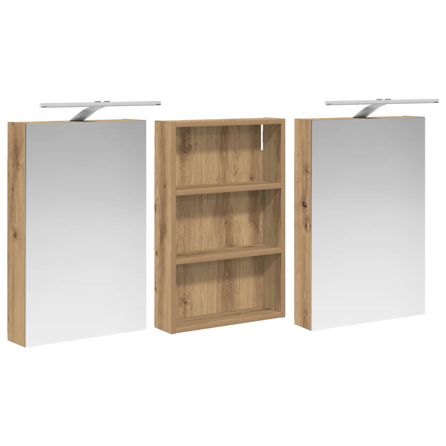Badkamerkastenset 3 pcs 120 x 10,5 x 60,5 cm Bewerkt hout