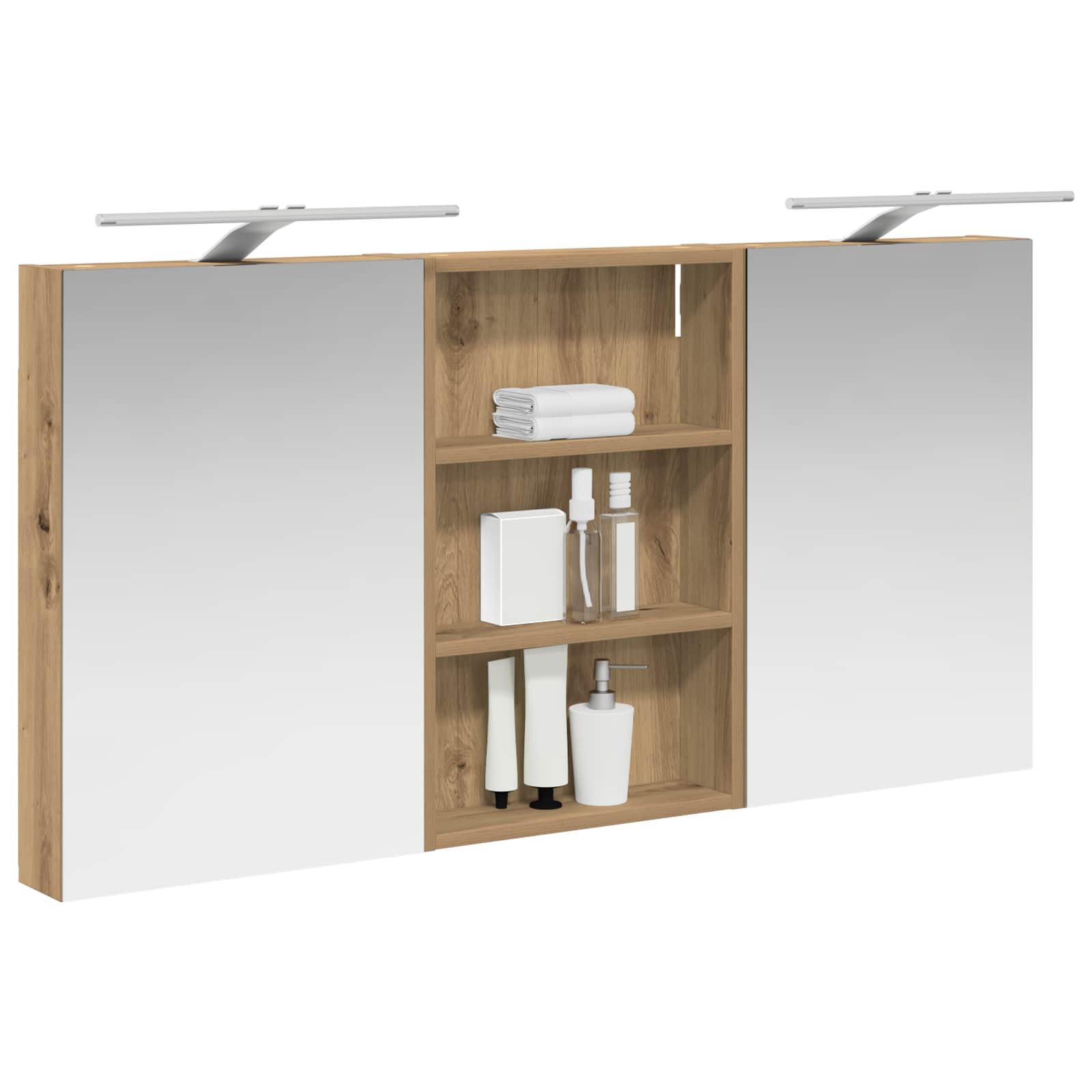 Badkamerkastenset 3 pcs 120 x 10,5 x 60,5 cm Bewerkt hout