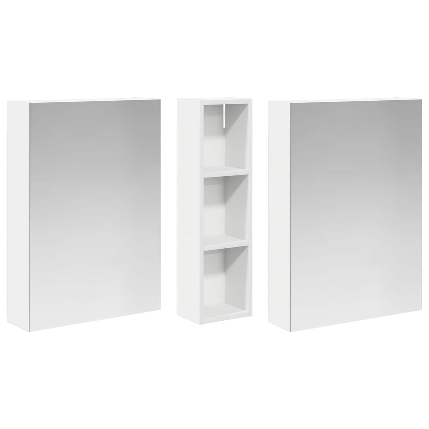 Badkamerkastenset 3 pcs 120 x 14,5 x 70 cm Bewerkt hout