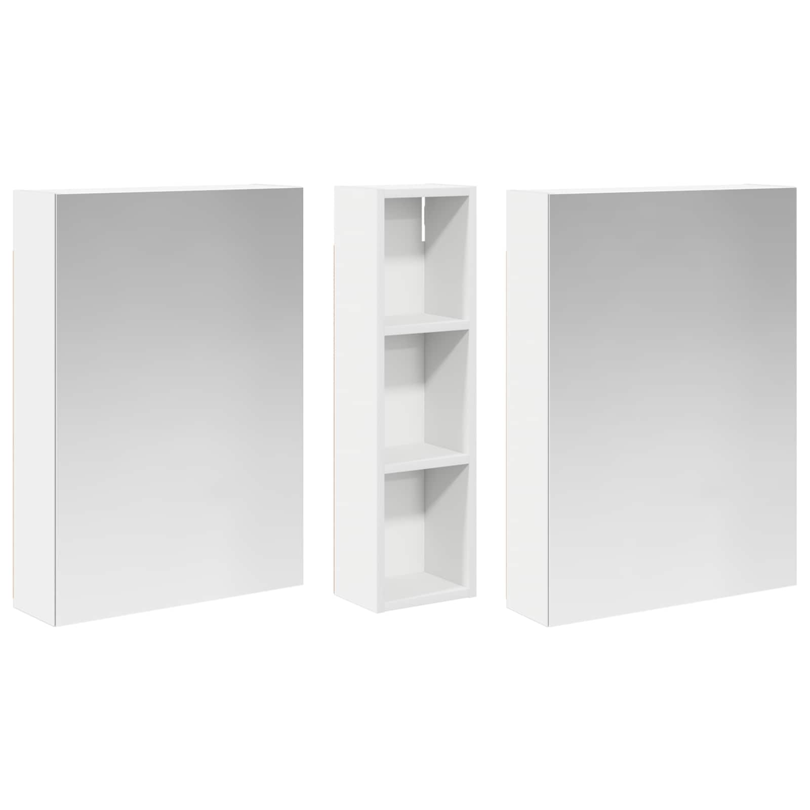 Badkamerkastenset 3 pcs 120 x 14,5 x 70 cm Bewerkt hout