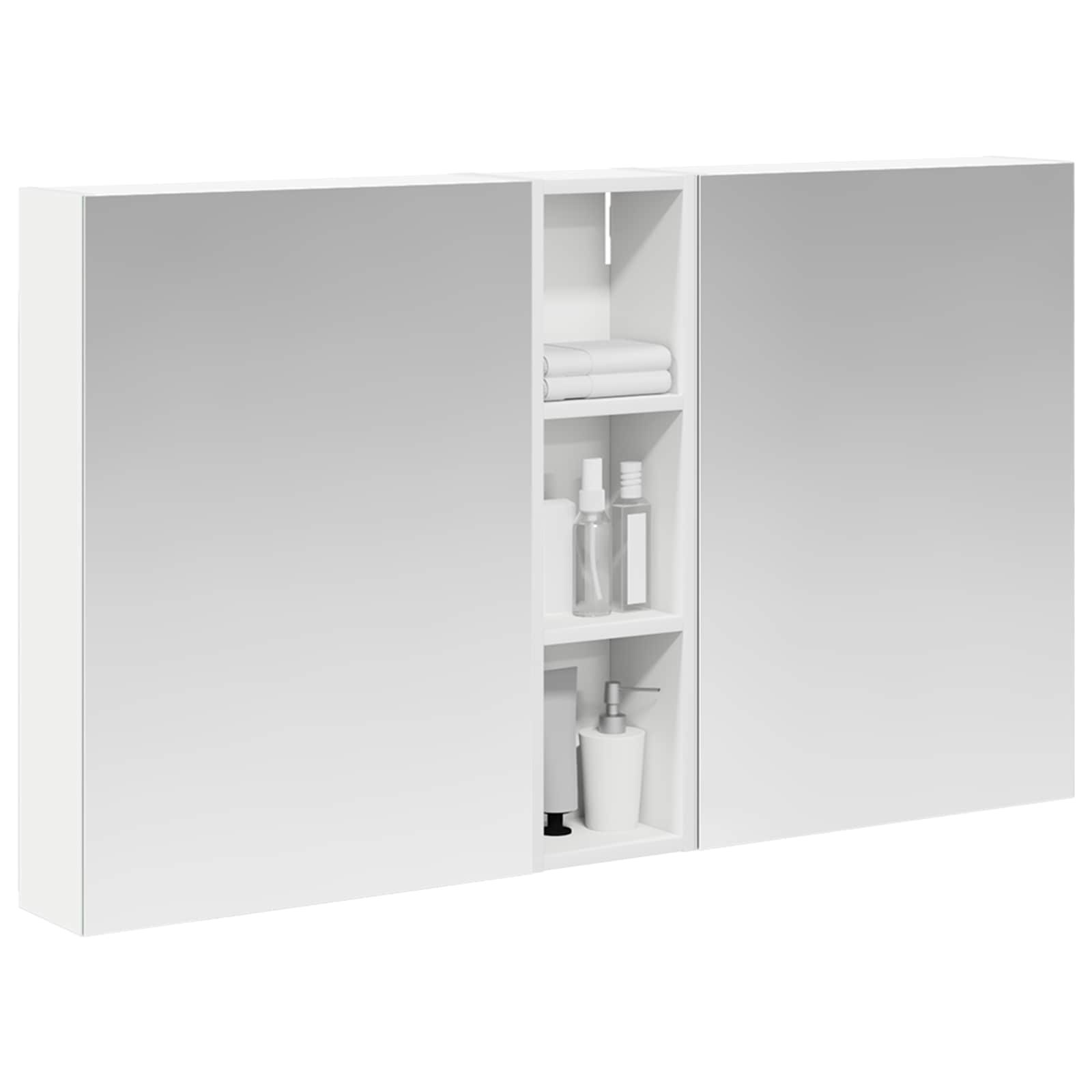Badkamerkastenset 3 pcs 120 x 14,5 x 70 cm Bewerkt hout
