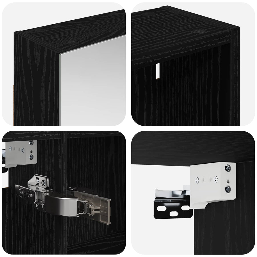 Badkamerkastenset 3 pcs 120 x 14,5 x 70 cm Bewerkt hout