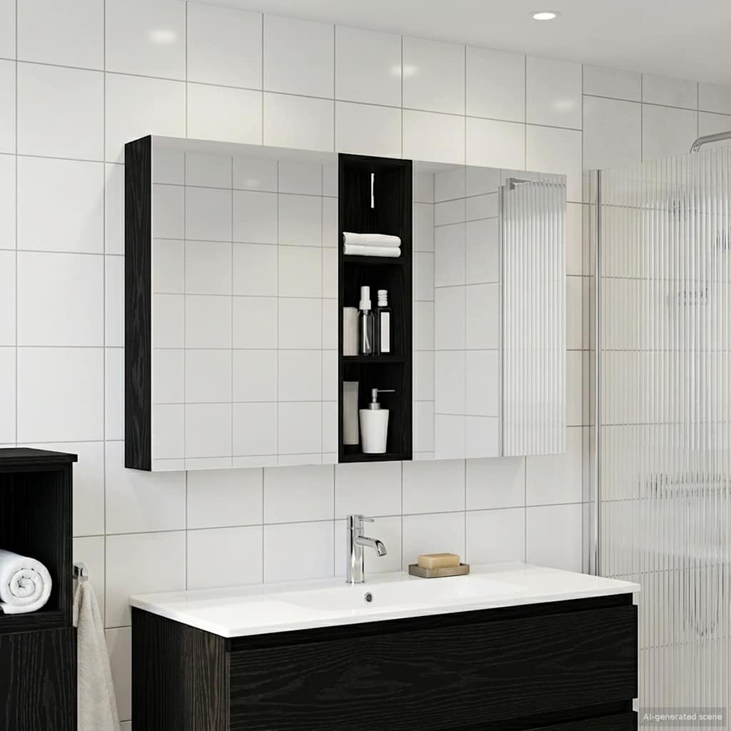 Badkamerkastenset 3 pcs 120 x 14,5 x 70 cm Bewerkt hout