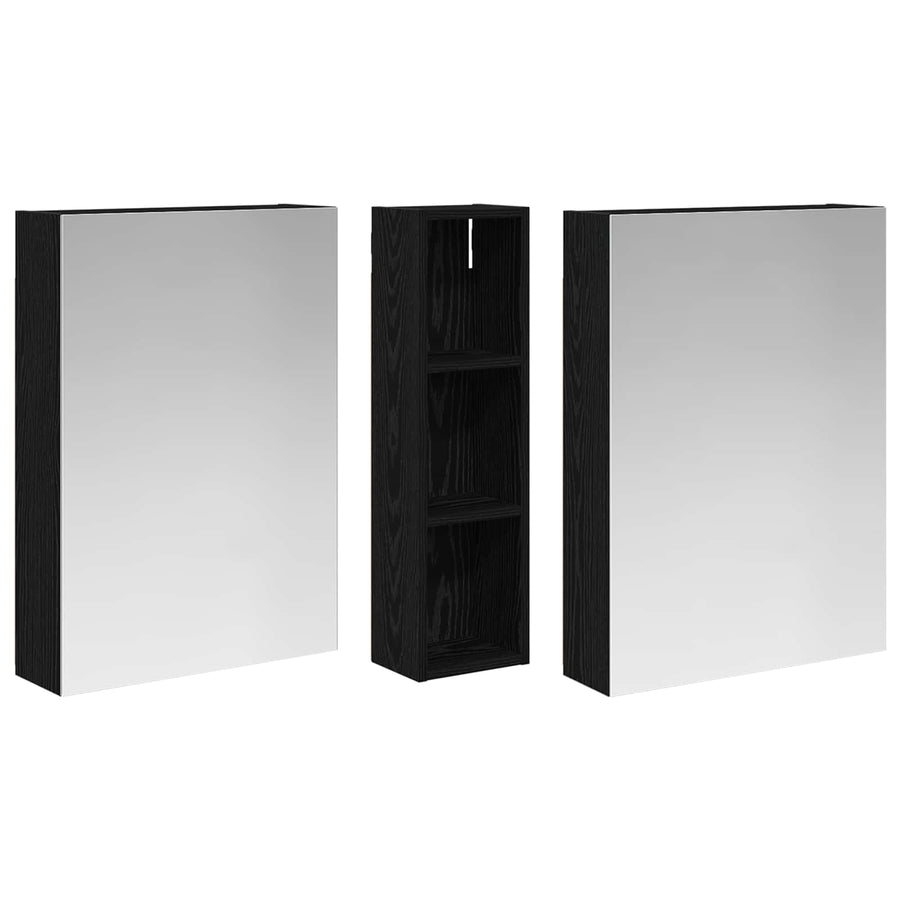 Badkamerkastenset 3 pcs 120 x 14,5 x 70 cm Bewerkt hout