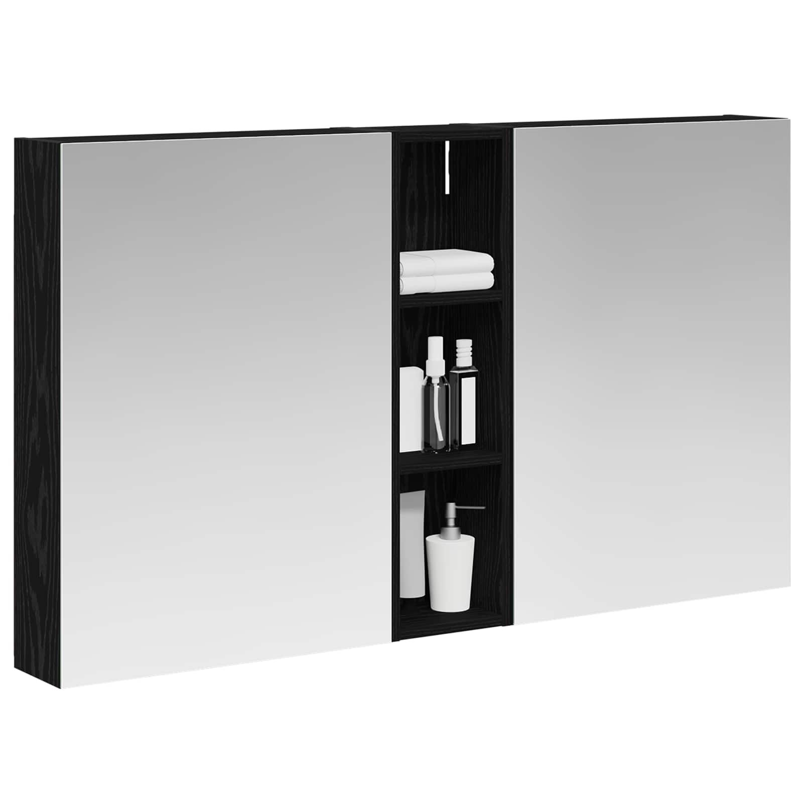 Badkamerkastenset 3 pcs 120 x 14,5 x 70 cm Bewerkt hout