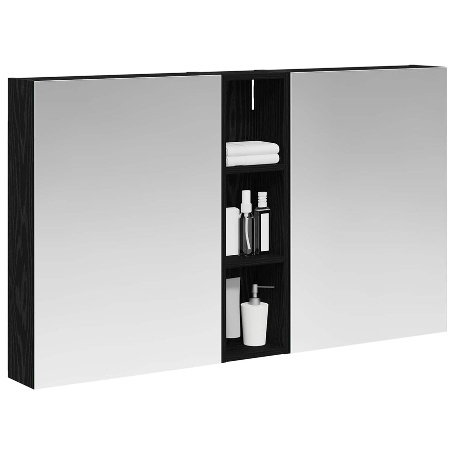 Badkamerkastenset 3 pcs 120 x 14,5 x 70 cm Bewerkt hout