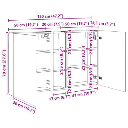 Badkamerkastenset 3 pcs 120 x 14,5 x 70 cm Bewerkt hout