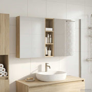 Badkamerkastenset 3-delig 120x14,5x70 cm bewerkt hout