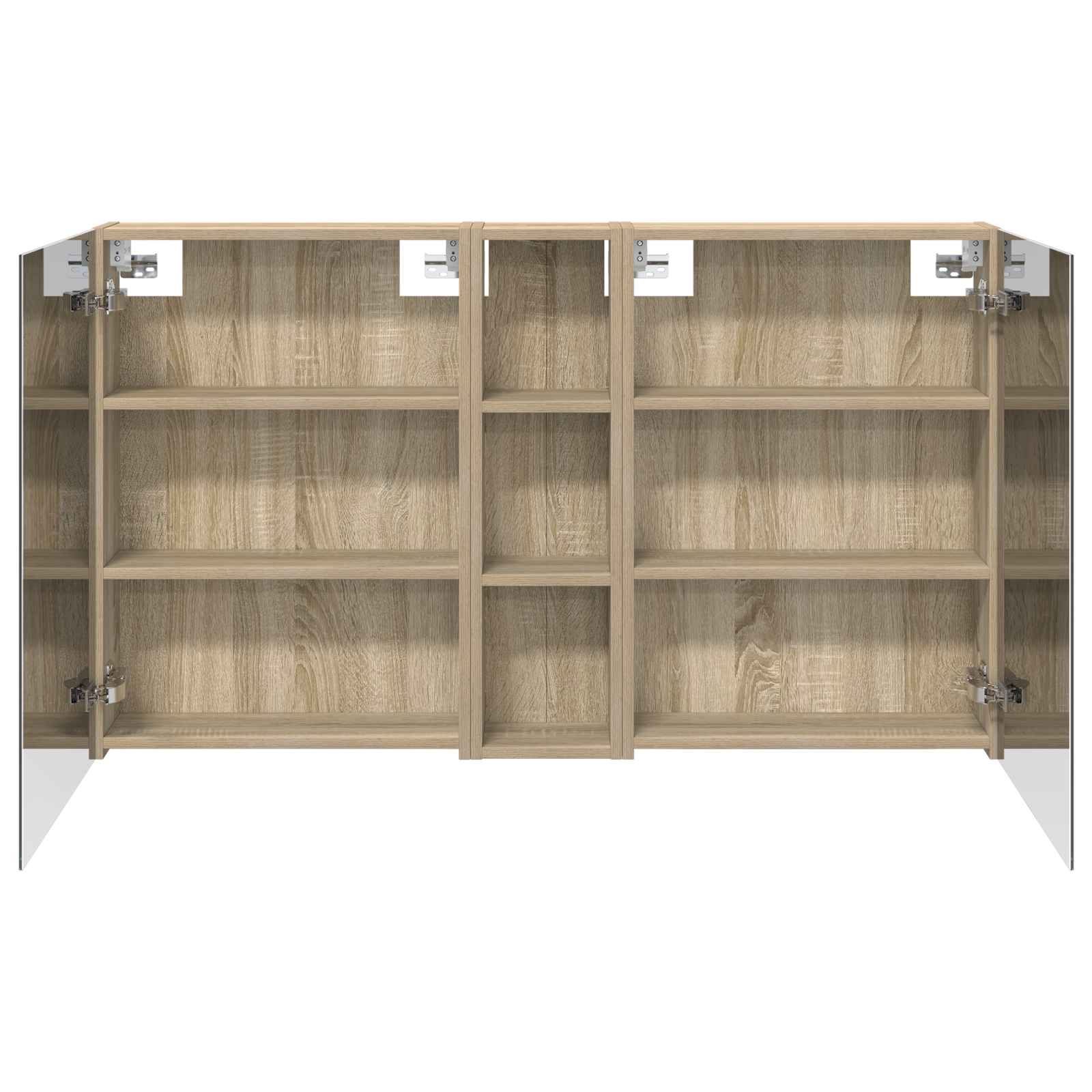 Badkamerkastenset 3 pcs 120 x 14,5 x 70 cm Bewerkt hout
