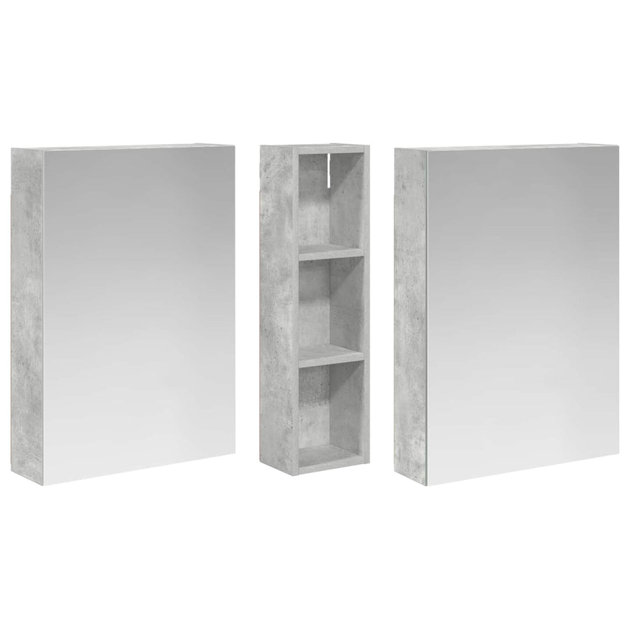 Badkamerkastenset 3 pcs 120 x 14,5 x 70 cm Bewerkt hout