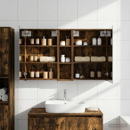Badkamerkastenset 3 st 120 x 14,5 x 70 cm Bewerkt hout