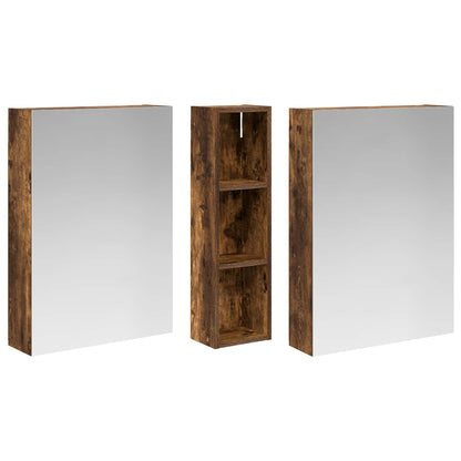 Badkamerkastenset 3 pcs 120 x 14,5 x 70 cm Bewerkt hout