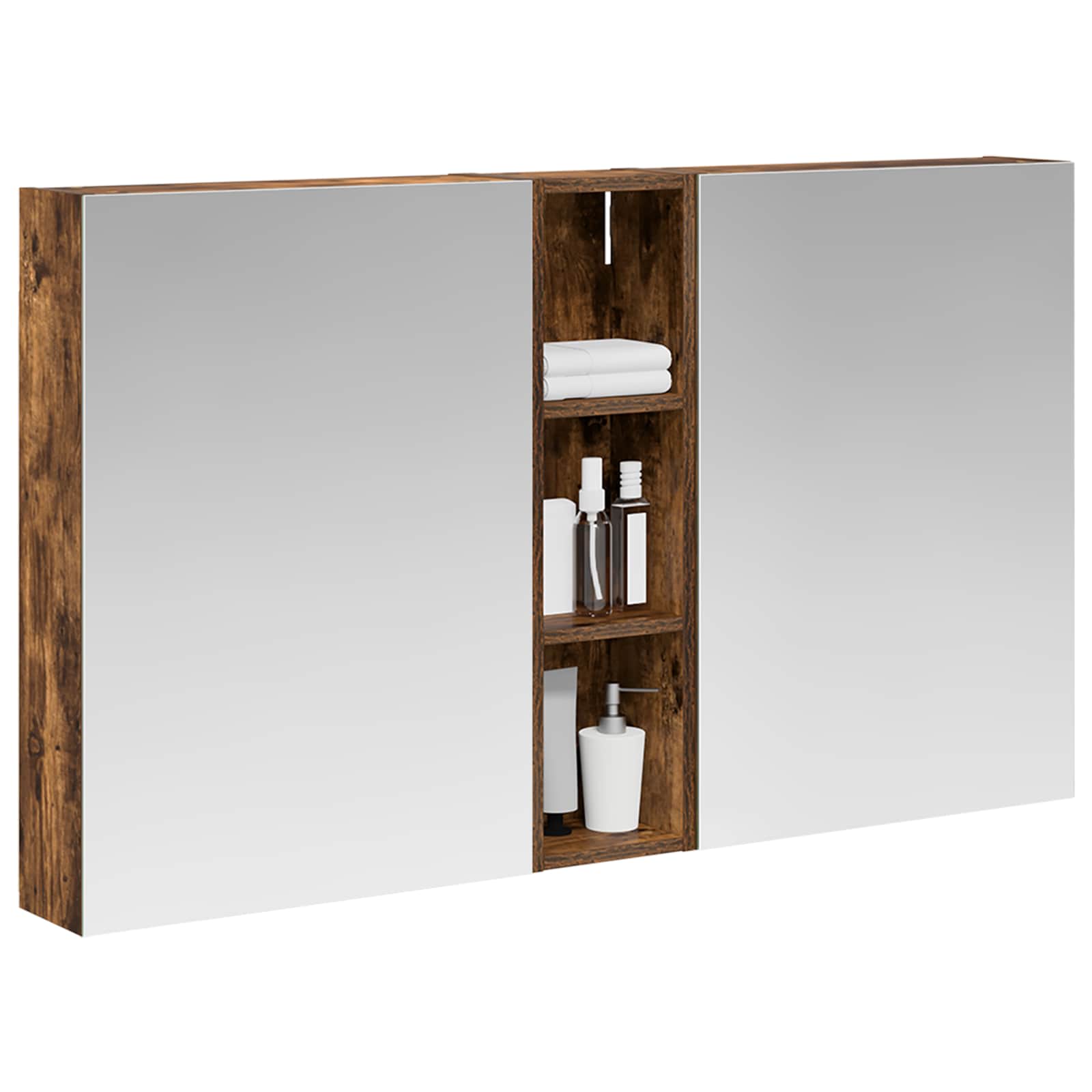 Badkamerkastenset 3 pcs 120 x 14,5 x 70 cm Bewerkt hout