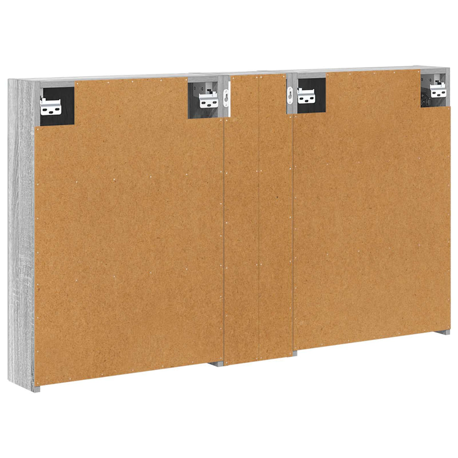Badkamerkastenset 3 pcs 120 x 14,5 x 70 cm Bewerkt hout
