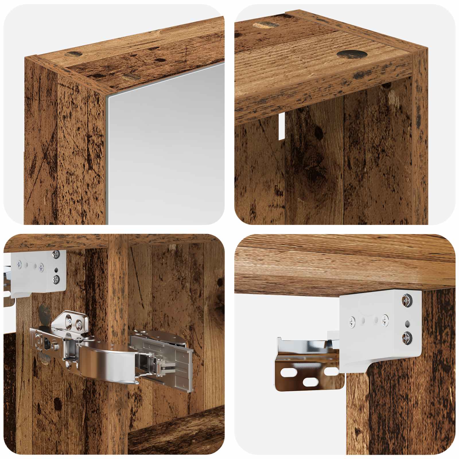 Badkamerkastenset 3 pcs 120 x 14,5 x 70 cm Bewerkt hout
