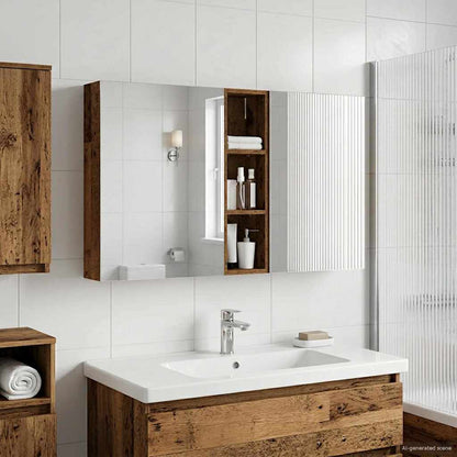 Badkamerkastenset 3 pcs 120 x 14,5 x 70 cm Bewerkt hout