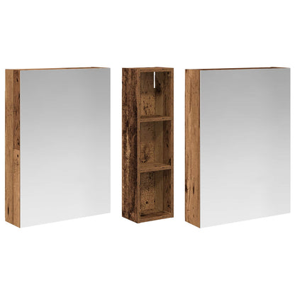 Badkamerkastenset 3 pcs 120 x 14,5 x 70 cm Bewerkt hout