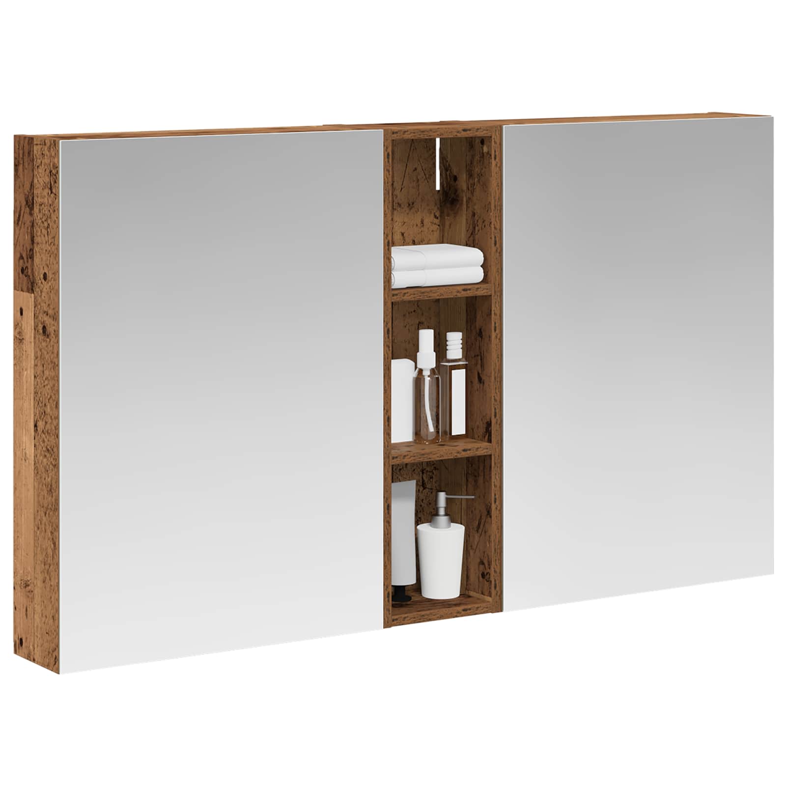 Badkamerkastenset 3 pcs 120 x 14,5 x 70 cm Bewerkt hout