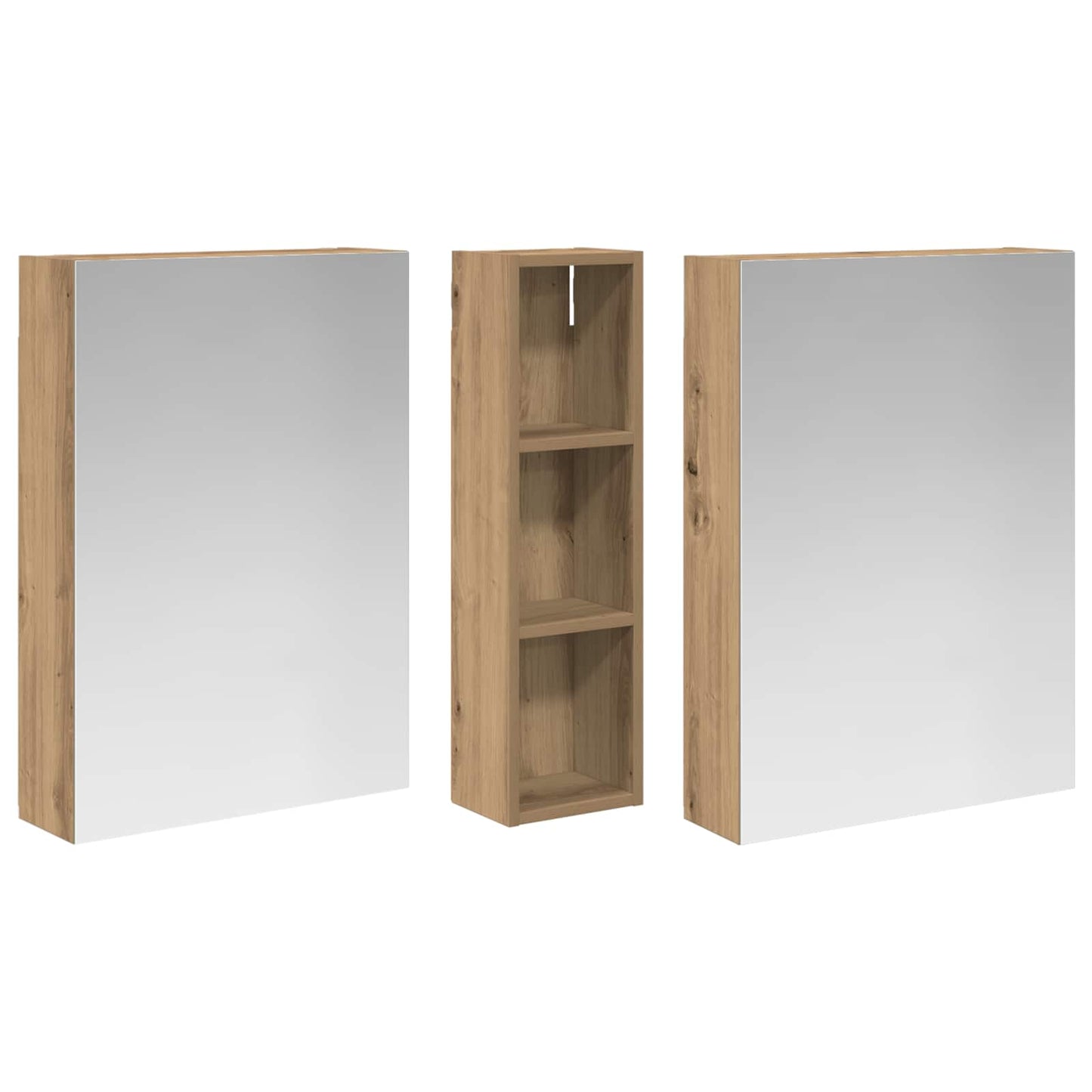 Badkamerkastenset 3 pcs 120 x 14,5 x 70 cm Bewerkt hout