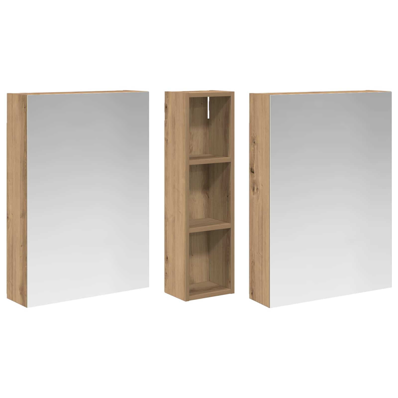 Badkamerkastenset 3 pcs 120 x 14,5 x 70 cm Bewerkt hout