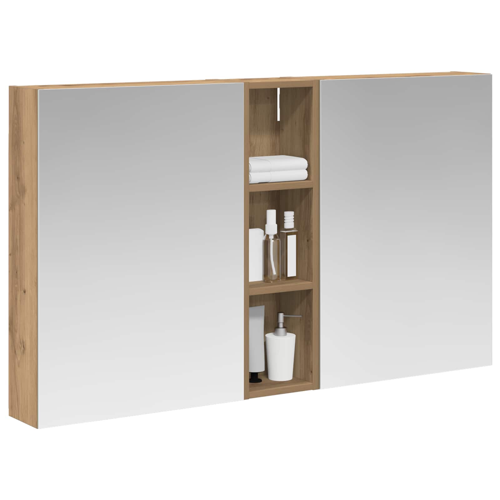 Badkamerkastenset 3 pcs 120 x 14,5 x 70 cm Bewerkt hout