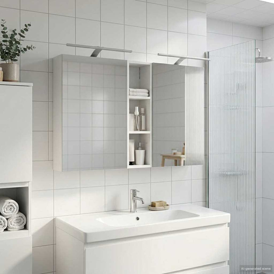 Badkamerkastenset 3 pcs 120 x 14,5 x 70 cm Bewerkt hout