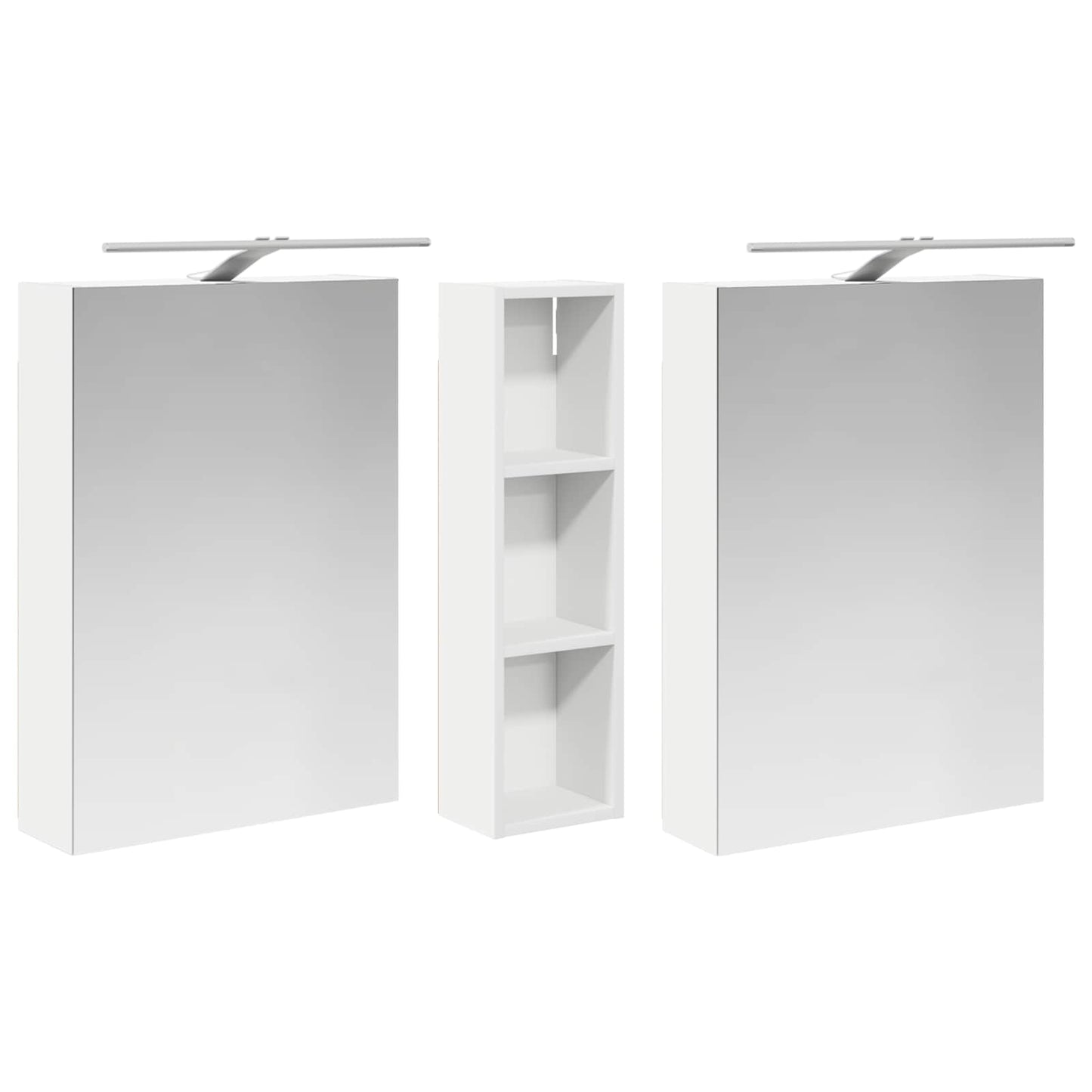Badkamerkastenset 3 pcs 120 x 14,5 x 70 cm Bewerkt hout